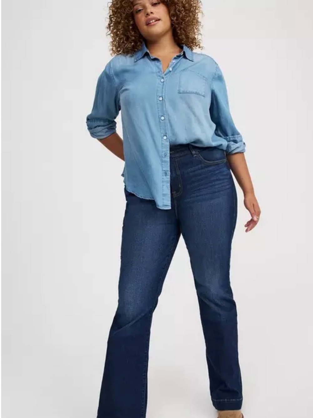 torrid Dark Blue Wide-Leg High-Rise Jeans